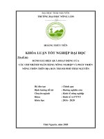 (Khóa luận tốt nghiệp) Đánh giá hiệu quả hoạt động của các chi nhánh ngân hàng Nông nghiệp và Phát triển nông thôn trên địa bàn thành Phố Thái Nguyên