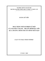 Hoạt động trách nhiệm xã hội của đài phát thanh truyền hình bạc liêu qua chương trình truyền hình nhân đạo
