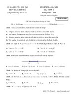 Đề thi học kì 1 toán 10 năm 2019-2020 trường THPT Đoàn Thượng |