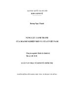 Năng lực cạnh tranh của doanh nghiệp nhỏ và vừa ở Việt Nam