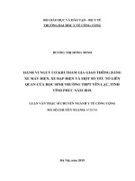 Hành vi nguy cơ khi tham gia giao thông bằng xe máy điện, xe đạp điện và một số yếu tố liên quan của học sinh trường THPT yên lạc, tỉnh vĩnh phúc năm 2019 