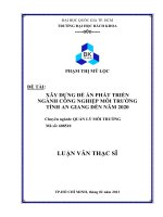 Xây dựng đề án phát triển ngành công nghiệp môi trường tỉnh an giang đến năm 2020  