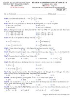 Đề thi giữa học kì 1 toán 11 năm 2019-2020 trường Thuận Thành Số 3