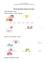 Ôn tập hè tiếng anh lớp 3 lên lớp 4