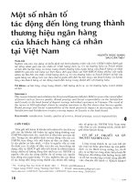 Một số nhân tố tác động đến lòng trung thành thương hiệu ngân hàng của khách hàng cá nhân tại Việt Nam