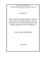 Nâng cao đạo đức nghề nghiệp của đội ngũ giảng viên các trường đại học, cao đẳng ngành xây dựng tại Hà Nội trong bối cảnh kinh tế thị trường ở Việt Nam hiện nay