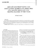 Một số giải pháp nâng cao chất lượng nghiên cứu khoa học của nguồn nhân lực các trường đại học ở Việt Nam