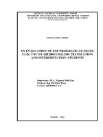 Đánh giá của sinh viên khóa QH2008 hệ tiếng anh phiên dịch, khoa tiếng anh sư phạm đại học ngoại ngữ đại học quốc gia hà nội về chương trình tiếng anh chuyên ngành