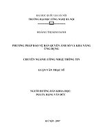 Một số phương pháp bảo vệ bản quyền ảnh số và ứng dụng