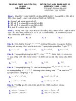 Bài tập ôn tập môn Toán lớp 11 tuần năm nghỉ phòng dịch Covid-19 (Từ 30.3.2020 đến 05.4.2020)