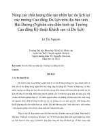 Nâng cao chất lượng đào tạo nhân lực du lịch tại  các trường Cao đẳng Du lịch trên địa bàn tỉnh  Hải Dương (Nghiên cứu điển hình tại Trường  Cao đẳng Kỹ thuật Khách sạn và Du lịch)