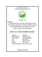 Kết nối khách du lịch với các điểm đến du lịch cộng đồng thông qua các doanh nghiệp lữ hành trường hợp tại công ty sự kiện và du lịch quốc tế HASU, tỉnh thái nguyên