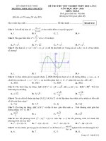 Đề thi thử Toán tốt nghiệp THPT 2021 lần 2 trường Hàn Thuyên - Bắc Ninh - TOANMATH.com