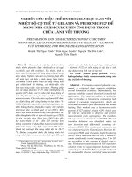 NGHIÊN CỨU ĐIỀU CHẾ HYDROGEL NHẠY CẢM VỚI NHIỆT ĐỘ CƠ THỂ TỪ GELATIN VÀ PLURONIC F127 ĐỂ MANG NHẢ CHẬM CURCUMIN ỨNG DỤNG TRONG CHỮA LÀNH VẾT THƯƠNG