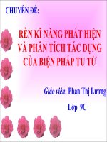 RÈN KĨ NĂNG PHÁT HIỆN VÀ PHÂN TÍCH TÁC DỤNG CỦA BIỆN PHÁP TU TỪ