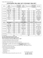 Tạo bài viết mới                    LỊCH KIỂM TRA HỌC KÌ I NĂM HỌC 2016-2017