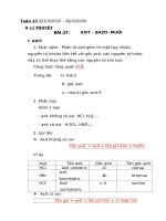 NỘI DUNG BÀI HỌC TUẦN 27 HÓA 8