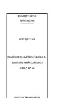 Công tác kiểm tra, giám sát của ủy ban kiểm tra thành ủy thành phố tân an, tỉnh long an giai đoạn hiện nay  