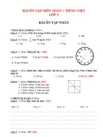 2 đề ôn tập toán + TV lớp 3 