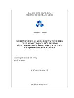 Nghiên cứu cơ sở khoa học và thực tiễn phục vụ quy hoạch môi trường tỉnh champasak (lào) giai đoạn 2012 2015 và định hướng đến năm 2025  