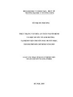 Thực trạng văn hóa an toàn người bệnh và các yếu tố ảnh hưởng tại bệnh viện truyền máu huyết học năm 2019  