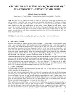 Bài đọc 20-3. Các yếu tố ảnh hưởng đến dự định nghỉ việc của công chức - viên chức nhà nước