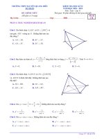 Đề thi học kì 2 toán 11 năm 2018-2019 trường Thpt Nguyễn Quang Diêu |