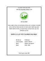 Thực hiện công tác kê khai, đăng ký cấp đổi, cấp mới giấy chứng nhận quyền sử dụng đất trên địa bàn thôn minh tường, xã kim ngọc, huyện bắc quang, tỉnh hà giang