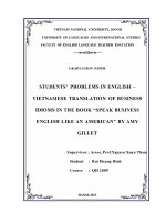 Khó khăn của sinh viên khi dịch anh việt thành ngữ kinh tế trong quyển sách nói tiếng anh kinh tế như người mỹ của amy gillett