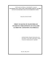 FIRST YEAR FELTE MAINSTREAM STUDENTS PERCEPTIONS OF ENGLISH AUTHENTIC LISTENING MATERIALS