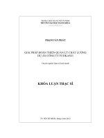 Giải pháp hoàn thiện quản lý chất lượng dự án công ty fujikasui  