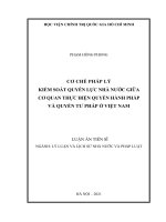 Cơ chế pháp lý kiểm soát quyền lực nhà nước giữa cơ quan thực hiện quyền hành pháp và quyền tư pháp ở việt nam 