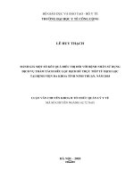 Đánh giá một số kết quả điều trị đối với bệnh nhân sử dụng dịch vụ thẩm tách siêu lọc dịch bù trực tiếp từ dịch lọc tại bệnh viện đa khoa tỉnh ninh thuận năm 2018 