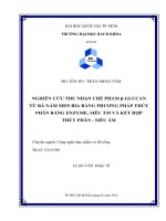 Nghiên cứu thu nhận chế phẩm b glucan từ bã nấm men bia bằng phương pháp thủy phân bằng enzyme, siêu âm và kết hợp thủy phân   siêu âm  