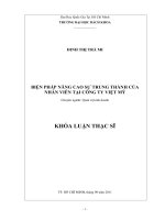 Biện pháp nâng cao sự trung thành của nhân viên tại công ty việt mỹ  