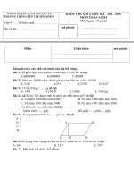 ĐỀ KT GIỮA kì 1 môn TOÁN  cô THỦY