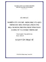 Nghiên cứu cơ chế   động học của quá trình oxy hóa nitơ qua phản ứng ho2 + no bằng phương pháp tính toán lượng tử và cơ học thống kê  