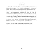 Effects of short story reading on efl narrative writing