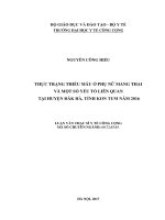 Thực trạng thiếu máu ở phụ nữ mang thai và một số yếu tố liên quan tại huyện đăk hà tỉnh kon tum năm 2016 