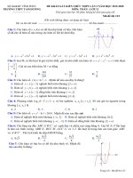 Đề khảo sát kiến thức THPT môn Toán 12 năm 2019-2020 có đáp án - Trường THPT Tam Dương