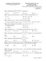 Đề kiểm tra khảo sát môn Toán 10 năm 2019-2020 có đáp án - Trường THPT Lý Thường Kiệt