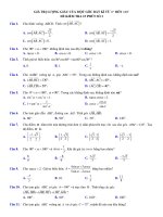 Đề kiểm tra giá trị lượng giác của một góc bất kì Đề kiểm tra hình học 10