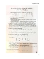 Đề thi cuối kỳ II năm học 2018-2019 môn Toán kinh tế (Đề số 3 - Hệ chuẩn) - ĐH Kinh tế