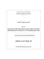 Xây dựng ngôi nhà chất lượng cho sản phẩm mì hảo hảo của công ty cp acecook việt nam   