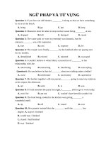 240 câu trắc nghiệm ngữ pháp và từ vựng  