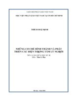Tiểu luận môn tâm lý học những cơ chế hình thành và phát triển các hiện tượng tâm lý người 