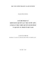 luận án tiến sĩ cơ chế pháp lý kiểm soát quyền lực nhà nước giữa cơ quan thực hiện quyền hành pháp và quyền tư pháp ở việt nam 