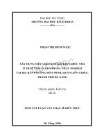 Xây dựng tiêu chí đánh giá kiến trúc nhà ở thấp tầng và đánh giá thực nghiệm tại địa bàn phường hòa minh, quận liên chiểu, thành phố đà nẵng (tt) 