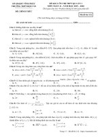 Đề KSCL ôn thi THPT Quốc gia môn Toán 11 năm 2019-2020 có đáp án - Trường THPT Đội Cấn (Lần 1)