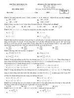 Đề KSCL ôn thi THPT Quốc gia môn Toán 11 năm 2019-2020 có đáp án - Trường THPT Đội Cấn (Lần 2)